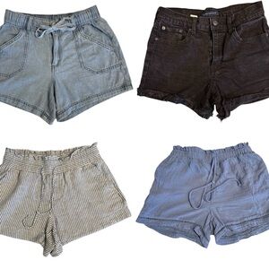 Lot of 4 Women’s Shorts Size 8/M | Denim + Linen Blend Summer Bundle